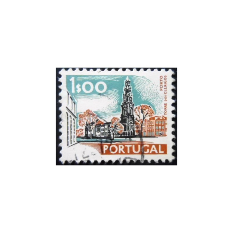 Imagem similar à do selo postal de Portugal de 1972 Torre dos Clérigos Porto XI
