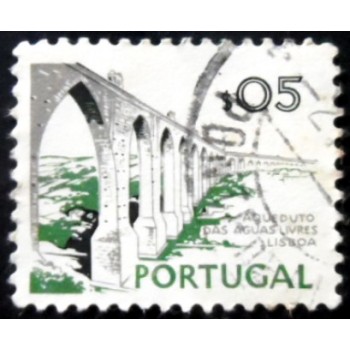 Imagem similar à do selo postal de Portugal de 1973 Águas Livres Aqueduct