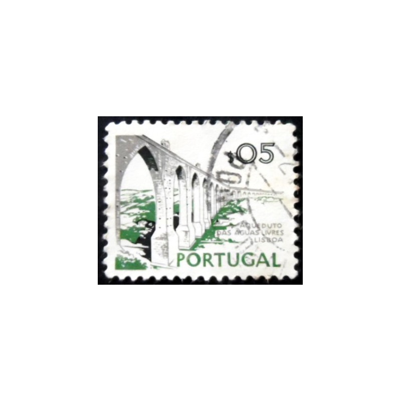 Imagem similar à do selo postal de Portugal de 1973 Águas Livres Aqueduct