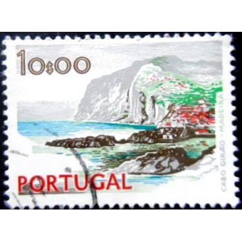 Selo postal de Portugal de 1974 Cape Girao Madeira