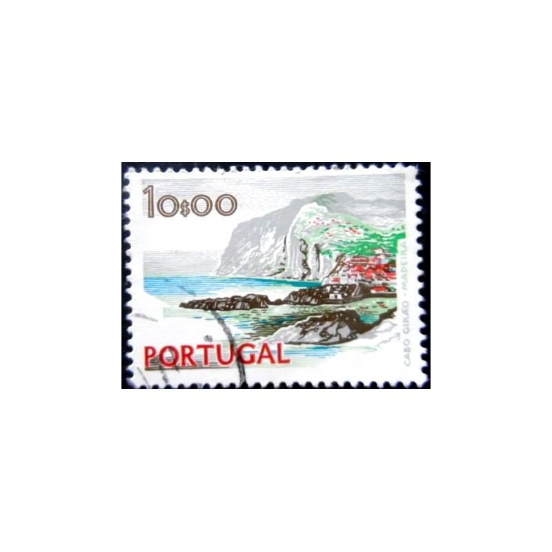 Selo postal de Portugal de 1974 Cape Girao Madeira