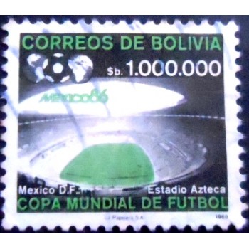 Selo postal da Bolívia de 1986 Aztec Stadium