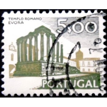 Imagem similar à do selo postal de Portugal de 1975 Roman Temple Evora