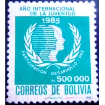 Selo postal da Bolívia de 1986 International year of youth