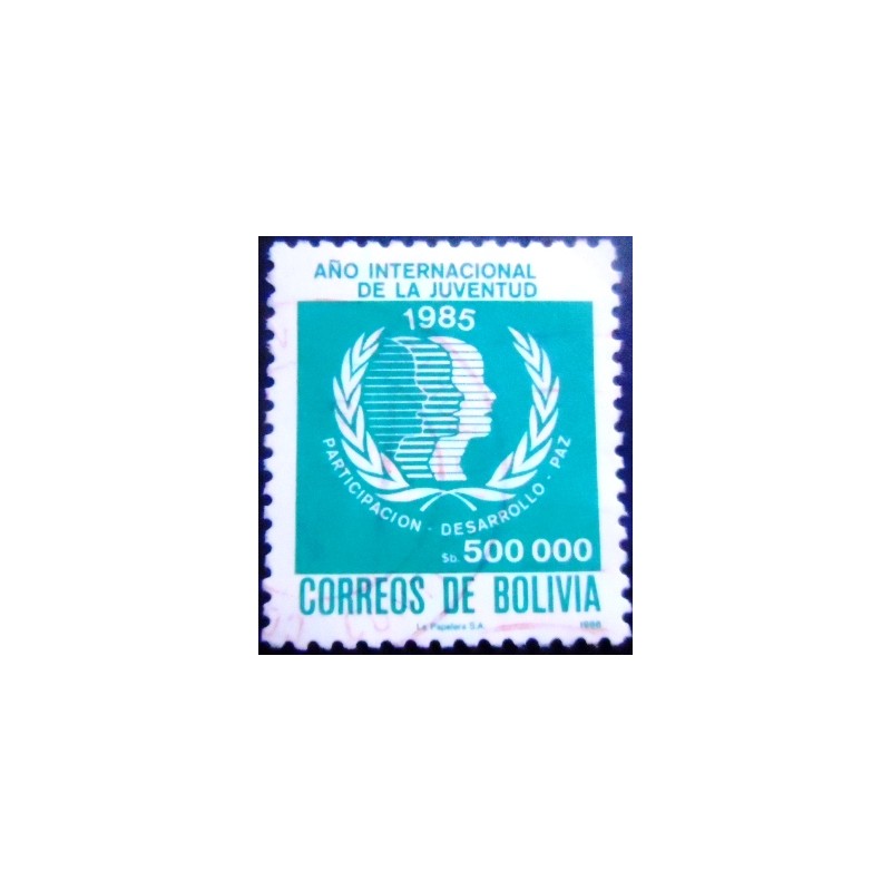Selo postal da Bolívia de 1986 International year of youth