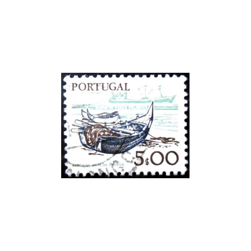 Imagem similar à do selo  postal de Portugal de 1978 Tunny fishing boats