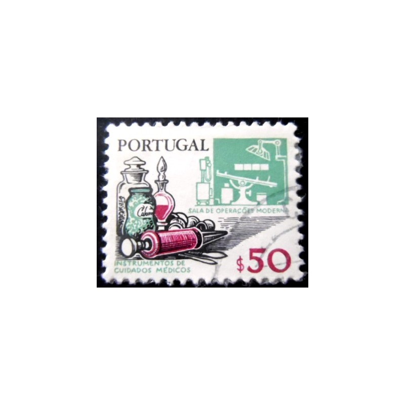 Selo postal de Portugal de 1979 Medical equipment and operating theatre