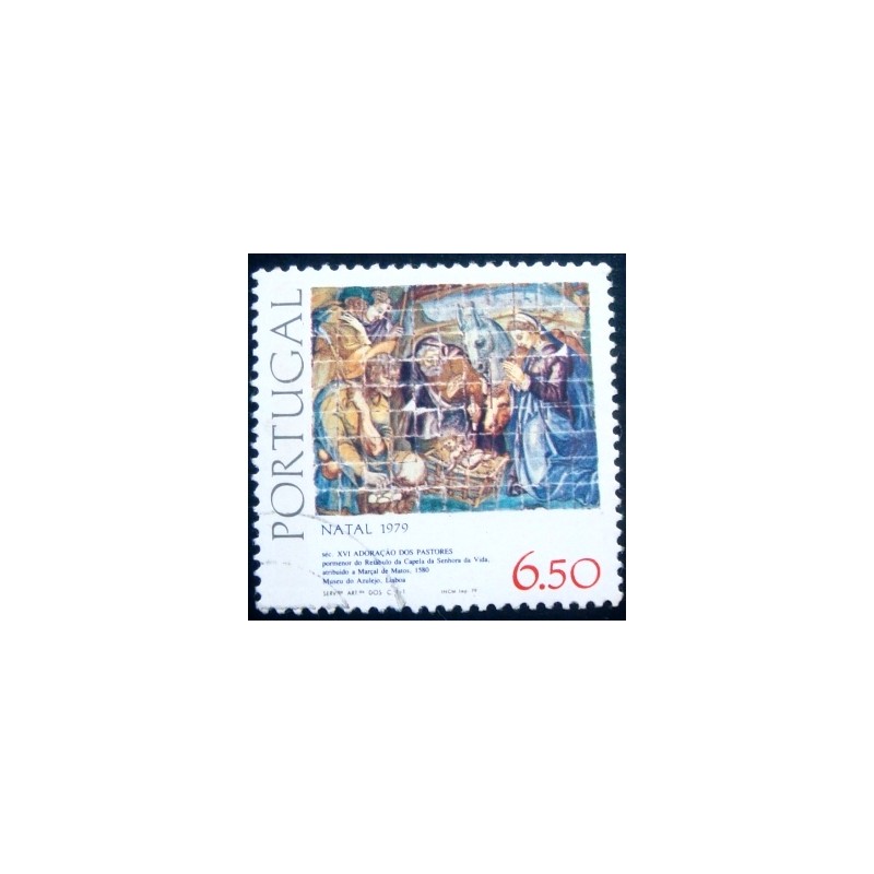 Imagem similar à do selo postal de Portugal de 1979 Nativity 16th century