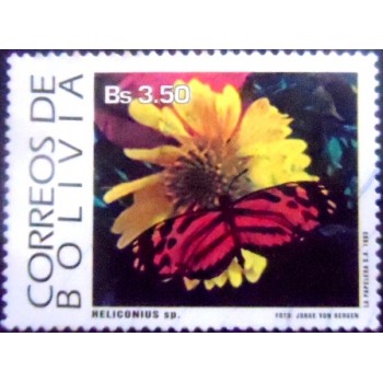 Selo postal da Bolívia de 1993 Heliconius Butterfly