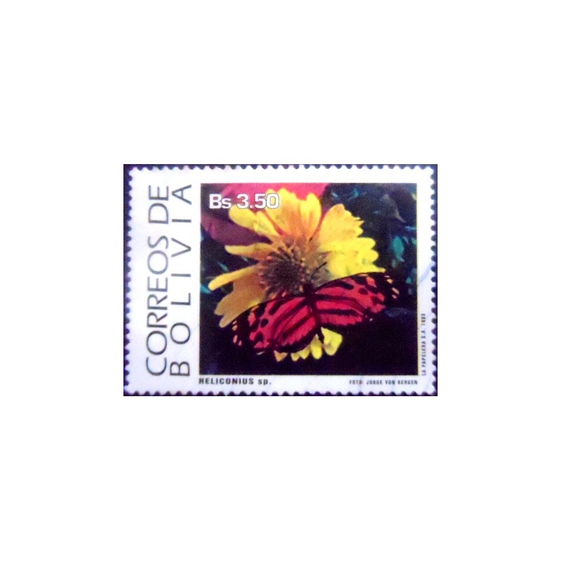 Selo postal da Bolívia de 1993 Heliconius Butterfly