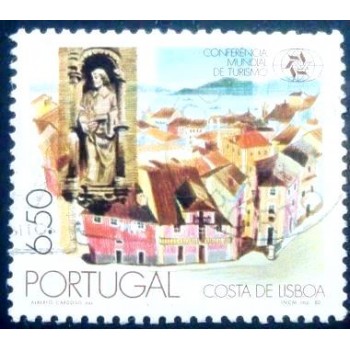 Selo postal de Portugal de 1980 Lisbon and Statue of St. Vincent