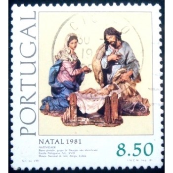 Imagem similar à do selo postal de Portugal de 1981 Christmas Nativity