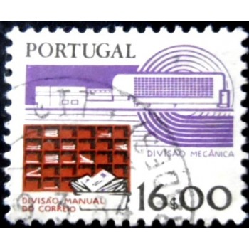 Imagem similar à do selo postal de Portugal de 1983 Mail sorting