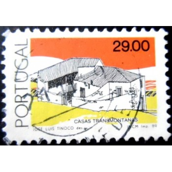 Selo postal de Portugal de 1989 Casas Transmontanas