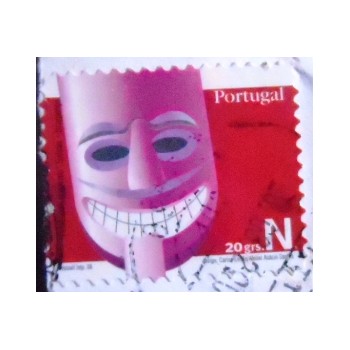 Selo postal de Portugal de 2006 Máscara Carnaval Lazarim