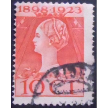 Selo postal da Holanda de 1923 Queen Wilhelmina 10 U