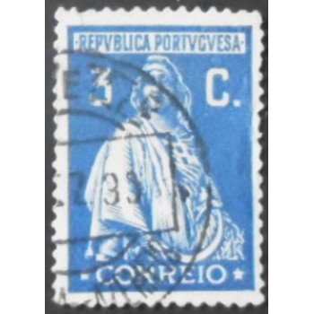 Selo postal de Portugal de 1926 Ceres 3 U