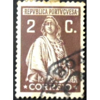 Selo postal de Portugal de 1926 Ceres 2 U