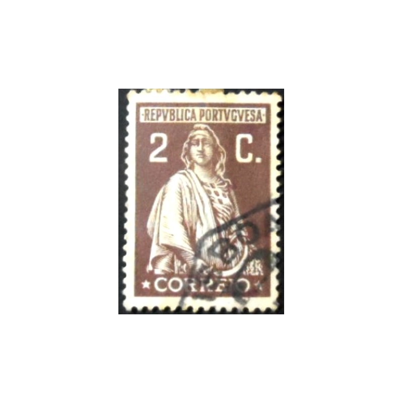 Selo postal de Portugal de 1926 Ceres 2 U