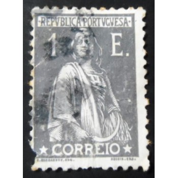 Selo postal de Portugal de 1921 Ceres 1$ A