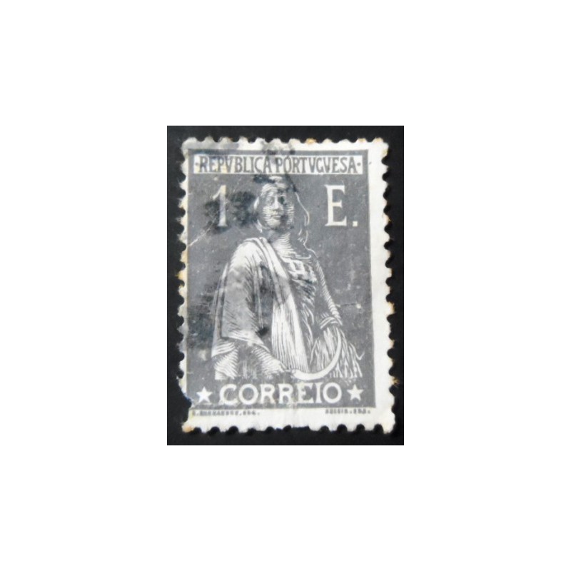 Selo postal de Portugal de 1921 Ceres 1$ A