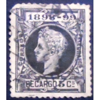 Selo Postal da Espanha de 1898 King Alfonso XIII 5