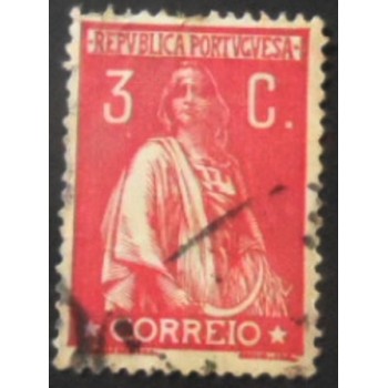 Imagem do selo postal de Portugal de 1917 Ceres 3c