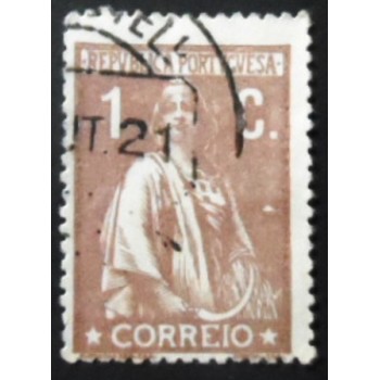 Imagem similar à do selo postal de Portugal de 1917 Ceres 1c A