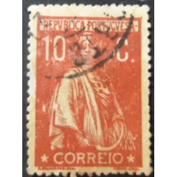 Selo postal de Portugal de 1912 Ceres 10c