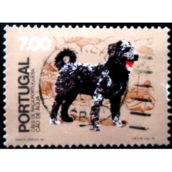 Imagem similar á do selo postal de Portugal de 1981 Portuguese Water Dog U