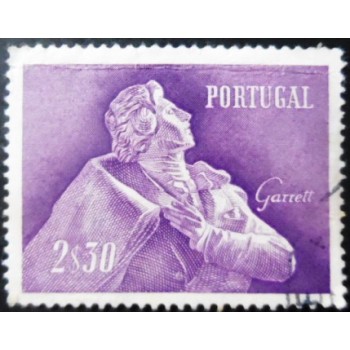 Selo postal de Portugal de 1957 Almeida Garrett