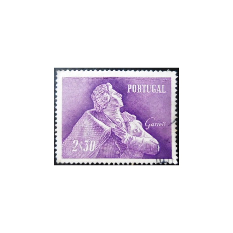 Selo postal de Portugal de 1957 Almeida Garrett