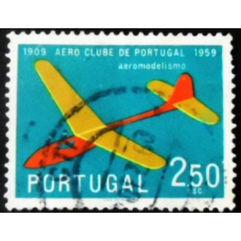 Selo postal de Portugal de 1960 Model plane