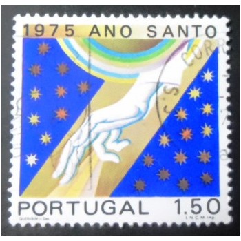 Imagem similar à do selo postal de Portugal de 1975 God´s hand reaching down