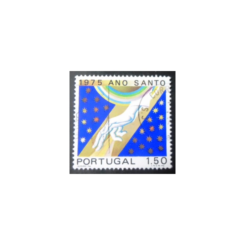 Imagem similar à do selo postal de Portugal de 1975 God´s hand reaching down
