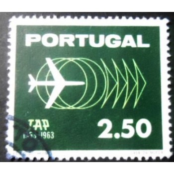 Imagem similar à do selo postal de Portugal de 1963 Jet Plane 2,50