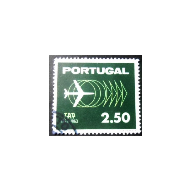 Imagem similar à do selo postal de Portugal de 1963 Jet Plane 2,50