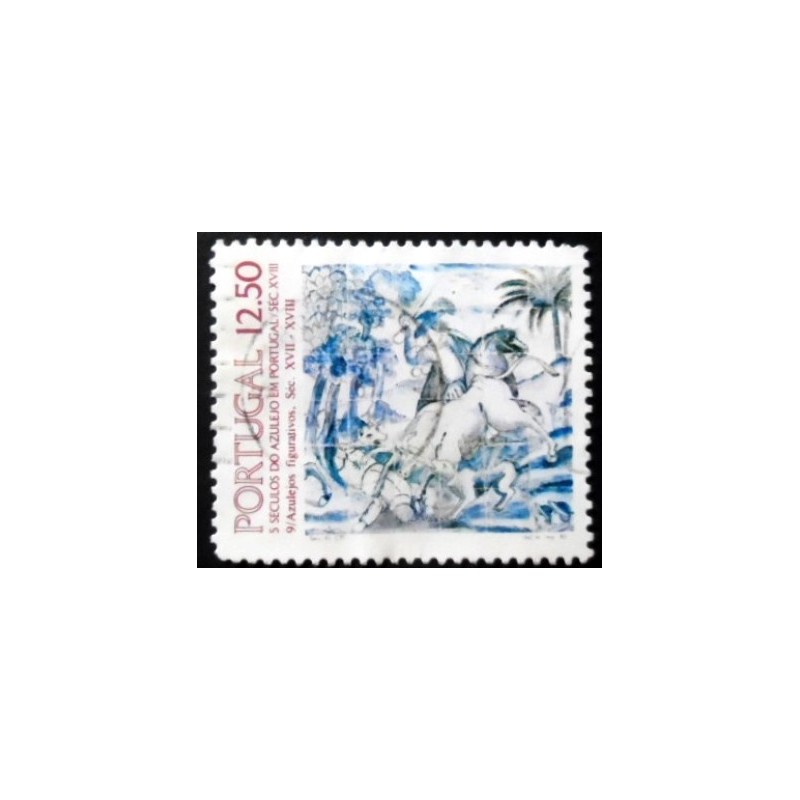 Selo postal de Portugal de 1983 Tiles Séc XVIII Motivo 9