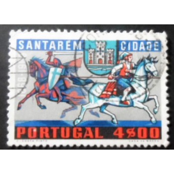 Selo postal de Portugal de 1970 Knight and peasant rider