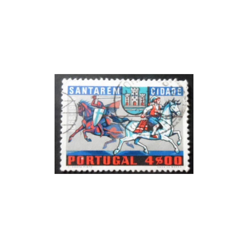 Selo postal de Portugal de 1970 Knight and peasant rider