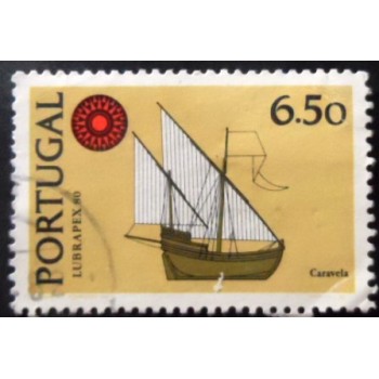 Selo postal de Portugal de 1980 Caravel