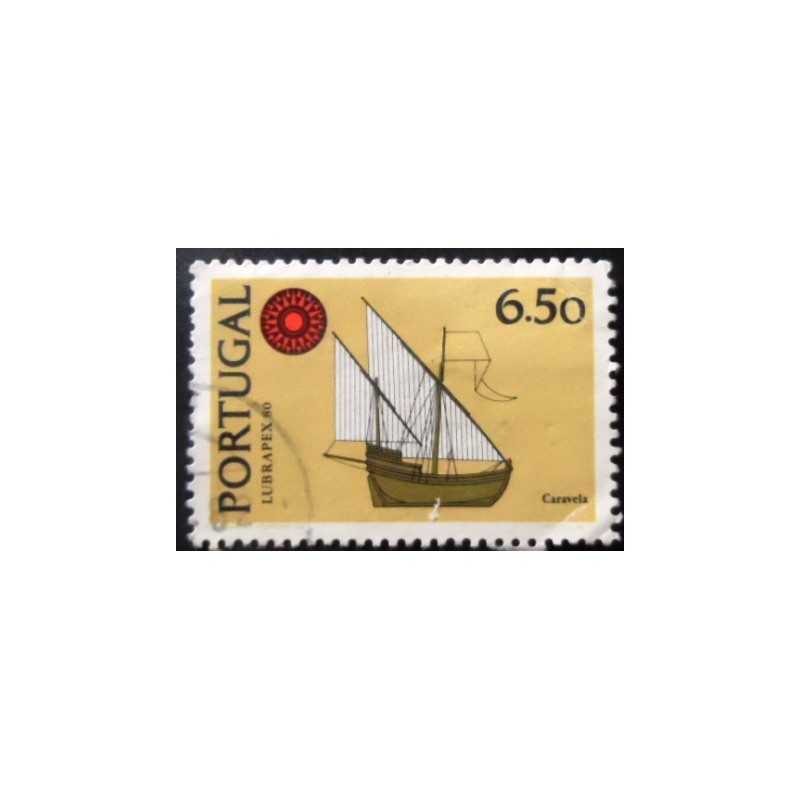 Selo postal de Portugal de 1980 Caravel