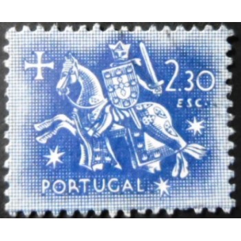 Selo postal de Portugal de 1953 Knight on horseback 2,30