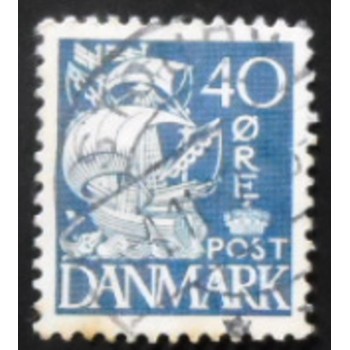 Imagem similar à do selo postal da Dinamarca de 1940 Sailship