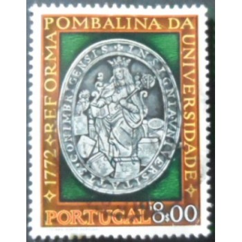 Selo postal de Portugal de 1972 Coat of Arms of Coimbra University