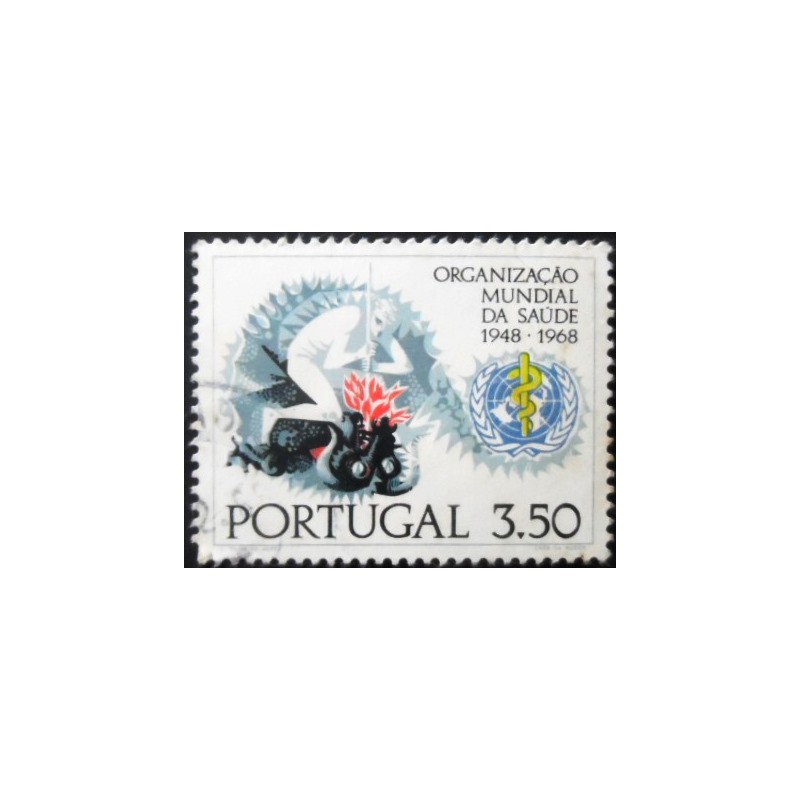 Selo postal de Portugal de 1968 Man Slays Dragon