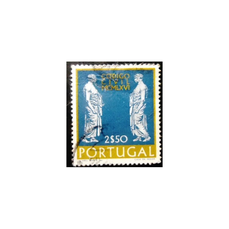 Selo postal de Portugal de 1967 Two Ancient Statues