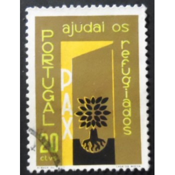 Imagem similar á do selo postal de Portugal de 1960 World Refugee Year 20