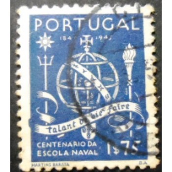 Selo postal de Portugal de 1945 Globe and Symbols 1,75