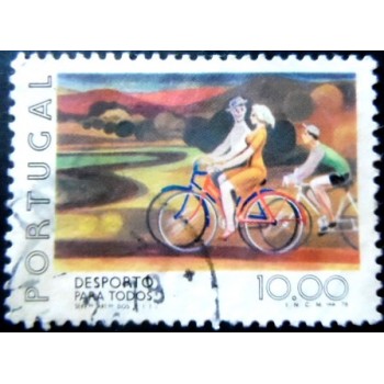 Selo postal de Portugal de 1978 Bicycling